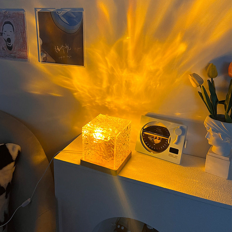 Rotating Water Ripple Night Light Aura Lamp